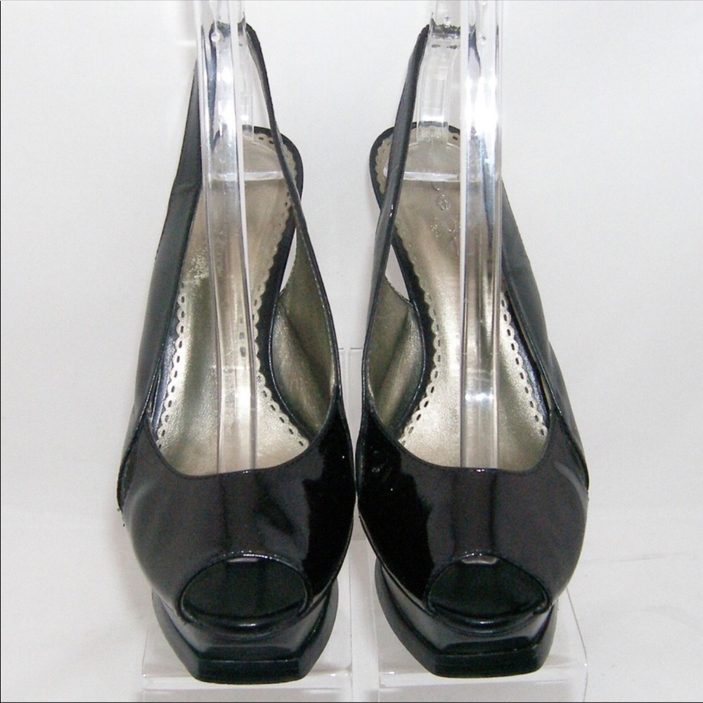Bebe patent leather platform shoes